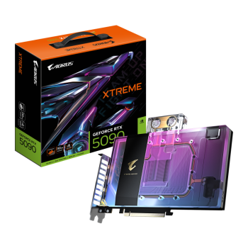 GIGABYTE Video Card NVIDIA GeForce RTX 5090 AORUS XTREME WATERFORCE WB 32G (32GB GDDR7/512bit, PCI-E 5.0, 3xDP, 1xHDMI, Recommended PSU 1000W, Power Connectors 16 pin) ATX