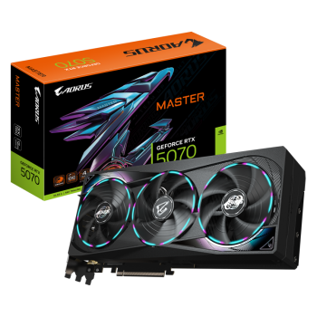 GIGABYTE Video Card NVIDIA AORUS GeForce RTX 5070 MASTER 12G (12GB GDDR7/192bit, PCI-E 5.0, Recommended PSU 750W, 16Pin Power connector, 3x DP, 1x HDMI)