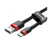 CABLU alimentare si date Baseus Cafule, Fast Charging Data Cable pt. smartphone, USB la USB Type-C, 100W, braided, 2m, rosu + negru CATKLF-C91 (timbru verde 0.08 lei) - 6953156278240 