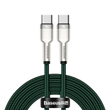 CABLU alimentare si date Baseus Cafule Metal, Fast Charging Data Cable pt. smartphone, USB Type-C la USB Type-C 100W, braided, 2m, verde 