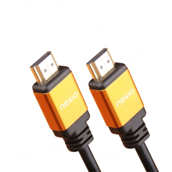 Cablu HDMI, V2.1, tata-tata, 8K@60hz, 1080P, Ultra High Speed Ethernet, carcasa metalica, contacte aurite, 1.5m, Negru, Nexio 