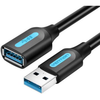 Cablu USB prelungitor Vention, USB 3.2 gen 1 (T) la USB 3.2 gen 1 (M), 1.5m rata transfer 5 Gbps, invelis PVC, negru, CBHBG (timbru verde 0.18 lei) - 6922794748873 