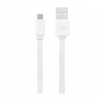 TNB FLAT MICRO USB CABLE 30CM - WHITE 