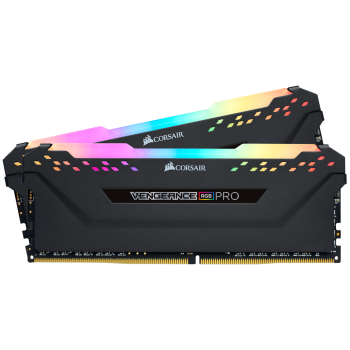 Memorie DDR Corsair DDR4 64 GB, frecventa 3600 MHz, 32 GB x 2 module, radiator, iluminare RGB, CMW64GX4M2D3600C18 