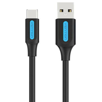 Cablu alimentare si date Vention, USB 2.0 (T) la USB Type-C (T), 3m rata transfer 480 Mbps, invelis PVC, negru, COKBI (timbru verde 0.18 lei) - 6922794748675 