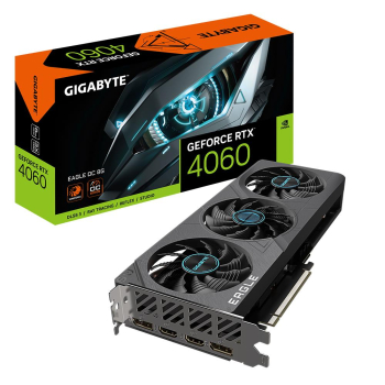 Placa video GIGABYTE Video Card NVIDIA GeForce RTX 4060 EAGLE OC 8G, GDDR6 8GB/128bit, PCI-E 4.0 x8, 1x8-pin, Retail GV-N4060EAGLE OC-8GD 