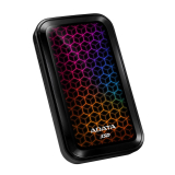 SSD extern ADATA SE770G, 512 GB, 2.5 inch, USB 3.2 Gen 2 w/ Type-C, R/W: 1000/800 MB/s, iluminare RGB ASE770G-512GU32G2-CBK (timbru verde 0.18 lei) 