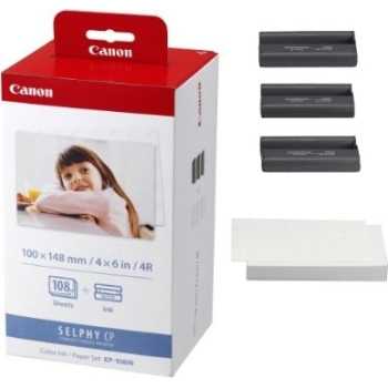Cartus Cerneala Canon KP-108IN Color 3 Bucati+Hartie Fotografica for CP 100, CP 400, CP 750 AJ3115B001AA