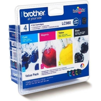 Cartus Cerneala Brother LC980VALBP Set contine BK/M/C/Y capacitate 1 x 300, 3 x 260 pagini for Brother DCP-145C, DCP-165C, DCP-195C, DCP-365CN, DCP-375CW, MFC 250C, MFC 290C, MFC 295CN