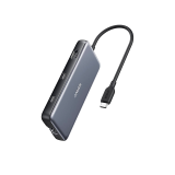 DOCKING Station Anker 555 8-in-1, porturi: 2 x USB-C, 2 x USB-A, HDMI 4K @60Hz, 1 x RJ-45 10 Gbps, PD 85W, conectare prin USB-C, gri, 