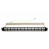 Patch panel 48 porturi, 1U, neechipat, ecranat, suport de cabluri integrat, black - EMTEX EMT-PP48-BLANK 