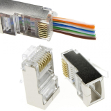 Mufa RJ45 FTP ecranata, cat.6, passthrough (100buc) - EMTEX EMT-PR6-FTP 
