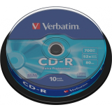Consumabil CD-R VERBATIM 700MB, 80min, viteza 52x, 10 buc, spindle, 43437 7235 