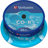 Consumabil CD-R VERBATIM 700MB, 80min, viteza 52x, 25 buc, spindle, 43432 