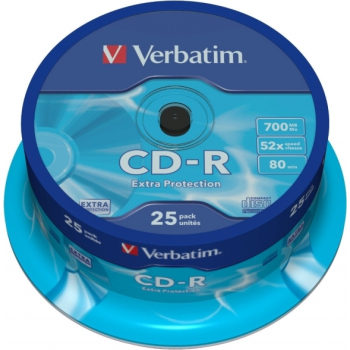 Consumabil CD-R VERBATIM 700MB, 80min, viteza 52x, 25 buc, spindle, 43432 