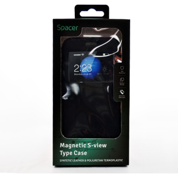 Spacer Husa Iphone 7 / Iphone 8 / Iphone SE 2 / Iphone SE 3, magnetica tip portofel, negru SPT-M-IP.7G 