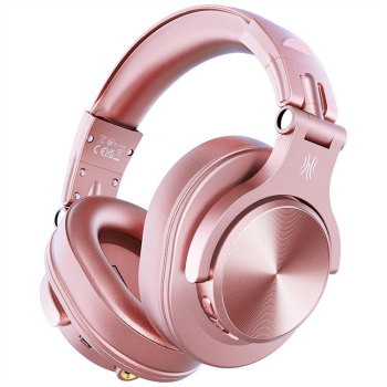 Casca OneOdio wireless, cu fir, tip over ear, utilizare multimedia, DJ, conectare prin Bluetooth 5.2 | Jack 3.5 mm | Jack 6.35 mm, difuzor 40 mm, impedanta 32 Ohm, acumulator 650 mAh, roz, Fusion-A70 
