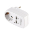 PRIZA GEMBIRD, Schuko x 1, conectare prin Schuko (T), USB x 2,  10 A, protectie supratensiune/ supracurent, alb, EG-ACU2-02 