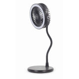 LAMPA BIROU LED Gembird, 3-in-1, incarcare wireless, putere 10W, ventilator 3 viteze, alimentator USB neinclus, negru TA-WPC10-LEDFAN-01 (timbru verde 0.18 lei) 