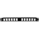Patch Panel ecranat 24 porturi blank keystone inclinate 1U - TRENDnet TC-KP24SA 