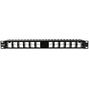 Patch Panel ecranat 24 porturi blank keystone inclinate 1U - TRENDnet TC-KP24SA 