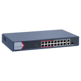 Switch 16 porturi PoE 100Mbps, 1 port Gigabit combo, 1 Gigabit RJ45, SMART Management - HIKVISION DS-3E1318P-EI-M 