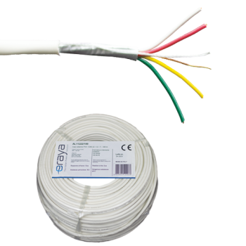 Cablu de alarma 4 fire ecranate, cupru integral, 100m - eRaya AL10422-100 