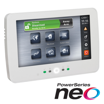 Tastatura touch screen color 7, 128 zone, cititor proximitate, SERIA NEO - DSC HS2TCHPEE1