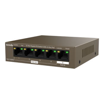 Switch 4 porturi PoE OUT, 1 port PoE IN, Gigabit - TENDA TND-TEG1105PD  