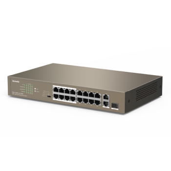 Switch 24 porturi PoE 10/100 Mbps, 2 porturi RJ45 Gigabit, 1 port SFP Gigabit - TENDA TND-TEF1126P-24-250W-V30  