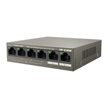 Switch 4 porturi Gigabit PoE+, 2 porturi RJ45 Gigabit, 58W, Management - IP-COM G2206P-4-63W  