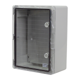Plastim Cutie distributie IP65 din ABS gri, usa transparenta, placa metalica, 300x400x170 mm PP3014  