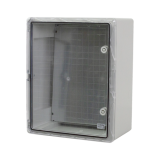 Plastim Cutie distributie IP65 din ABS gri, usa transparenta, placa metalica, 400x500x240 mm PP3017  
