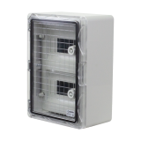 Plastim Cutie modulara IP65 din ABS gri, usa transparenta, 2 x 9 module, 250x350x150 mm PP3112  