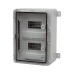 Plastim Cutie modulara IP65 din ABS gri, usa transparenta, 2 x 9 module, 250x350x150 mm PP3112  