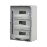 Plastim Cutie modulara IP65 din ABS gri, usa transparenta, 3 x 15 module, 350x500x190 mm PP3116  