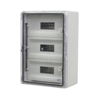 Plastim Cutie modulara IP65 din ABS gri, usa transparenta, 3 x 15 module, 350x500x190 mm PP3116  