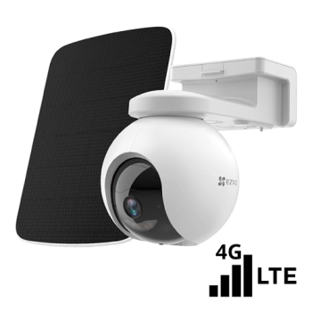 Camera IP Pan&Tilt conectivitate 4G, baterie 10.400 mAh, rezolutie 2K, Audio bidirectional, GPS, SDcard, Panou Solar - EZVIZ CS-EB8-4G-2K-PS(kit)  