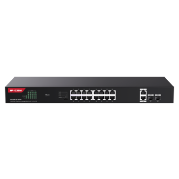 Switch 16 porturi Gigabit PoE, 2 x RJ45 Gigabit Uplink, 2 x SFP Gigabit, 1U - IP-COM G1120P-16-250W  