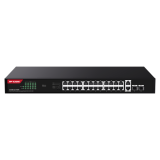 Switch 24 porturi Gigabit PoE, 2 x RJ45 Uplink Gigabit, 2 x SFP Gigabit, 1U - IP-COM G1128P-24-410W  