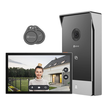 Kit video-interfon, monitor tactil 7 inch, 2 fire, camera 2MP, IR 5m, SDcard, Wi-Fi6 - EZVIZ CS-HP5-2MP  