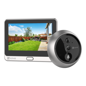 Vizor electronic smart, Wi-Fi, FullHD, monitor 4.3 inch, sonerie, acumulator 4600mAh, Argintiu - EZVIZ CS-DP2C-Silver