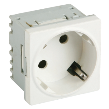 Priza modulara schuko cu impamantare, alb - DLX DLX-245-45  