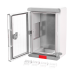 Cutie distributie IP67 din ABS gri, usa transparenta, placa metalica, 200x300x130 mm PS203013