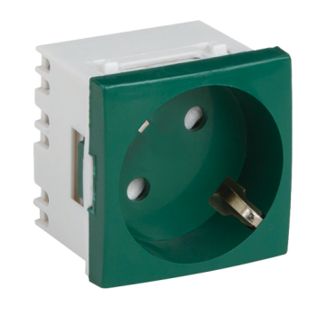 Priza modulara schuko cu impamantare, verde - DLX DLX-245-42  