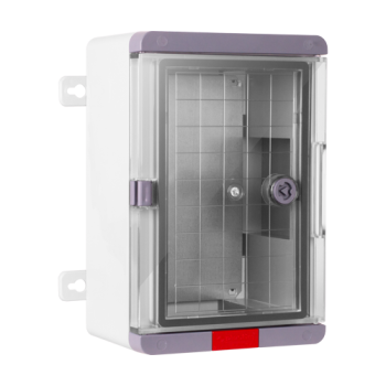 Cutie distributie IP67 din ABS gri, usa transparenta, placa metalica, 300x400x170mm PS304017