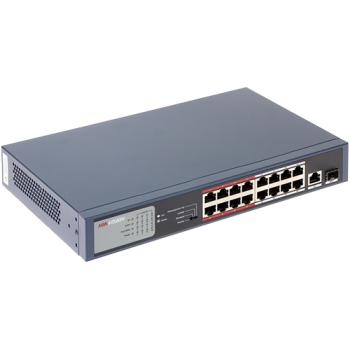 Switch 16 porturi PoE, 2 porturi uplink - HIKVISION DS-3E0318P-E-M