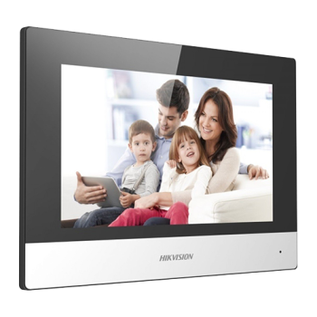 Monitor videointerfon TCP/IP Wireless, Touch Screen TFT LCD 7inch, NEGRU - HIKVISION DS-KH6320-WTE1  