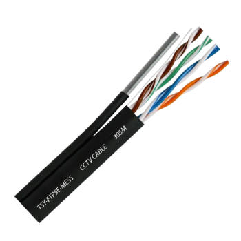 TSY Cable Cablu FTP autoportant, cat 5E, CUPRU 100%, 305m, negru TSY-FTP5E-MESS  