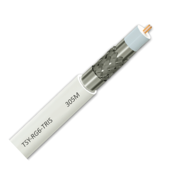 Adaptor TSY Cable Cablu coaxial RG 6 TRISHIELD, 305m, alb TSY-RG6-TRIS  